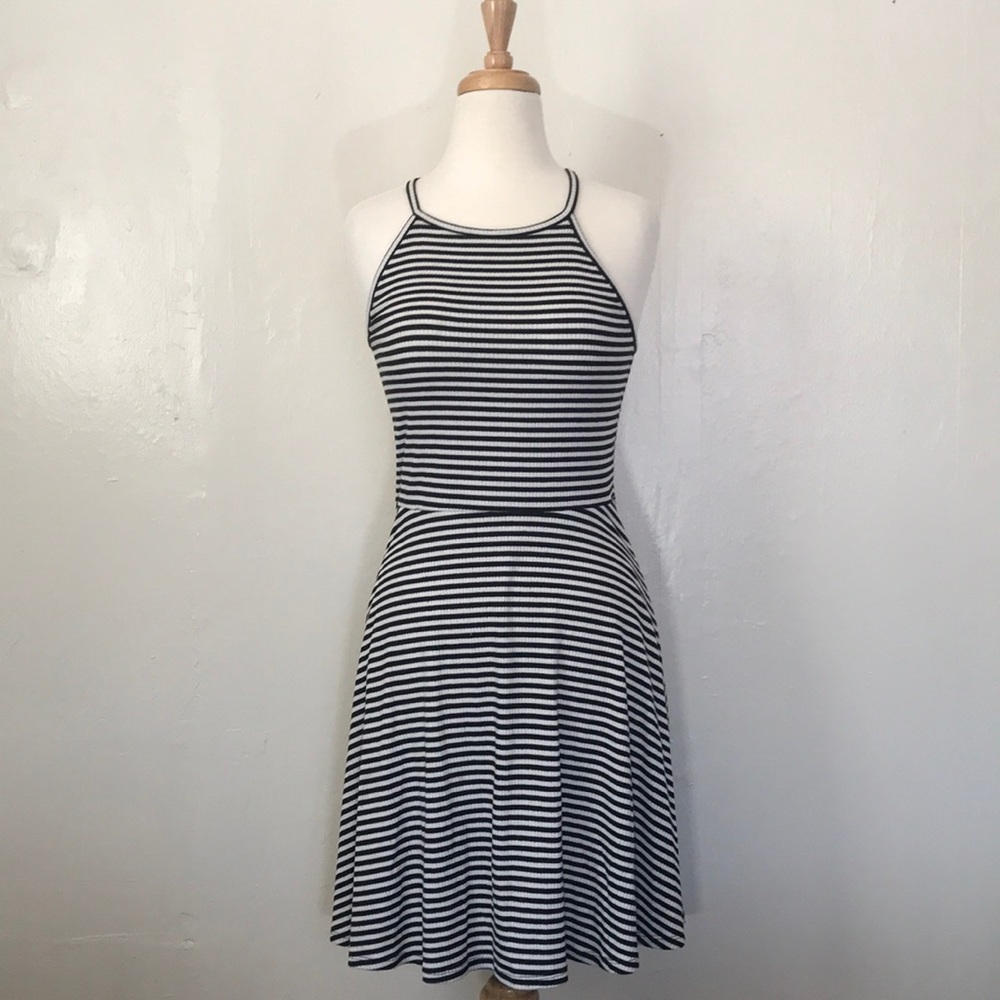 Fit n flare/skater stretchy striped dress